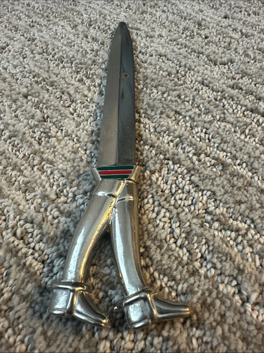 Vintage Gucci Silver Letter Opener with Figural Handle